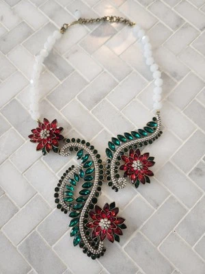 CHRISTMAS Heidi Daus Inspired "Poinsettia Panache"  Necklace  - Image 1 of 4