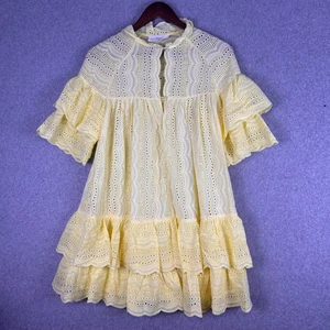 The Gallery Kleid Damen klein gelb Stufen Rüschen Ösen Landhaus Bohemian - Bild 1 von 9
