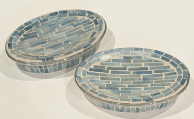 2 Jaboneros ATLANTIC Mosaico Vidrio Verde azulado, Azul, Multi para Macy's 5.5L x 4" Foto 1 de 4