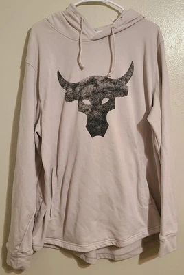 Sudadera con capucha Under Armour Project Rock para mujer talla 3XL blanca crema gimnasio entrenamiento usada en excelente estado Foto 1 de 4