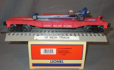 Lionel 36043 Custom 6424 Red Hot Rod Flatcar w/ Dragster Load O/027 ga. USA 1999 - Image 1 of 4