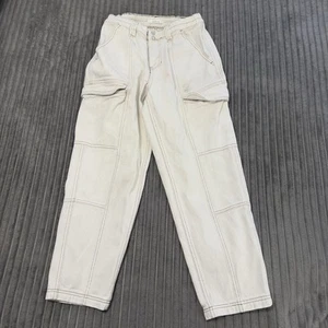 Pac Sun Cargo Pants Mens M White Gorp Core Elastic Waist Drawstring Joggers - Picture 1 of 14