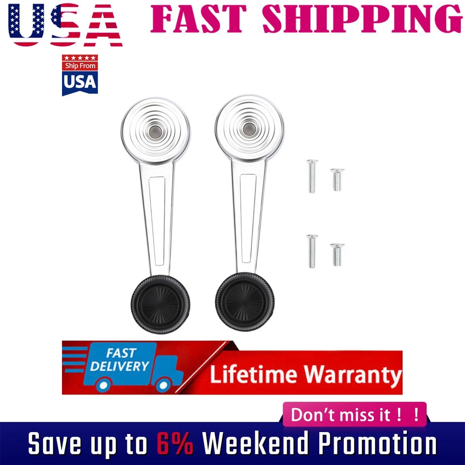 Juego de 2 pares de manivela de ventana interior cromada NUEVO para camioneta Ford Foto 1 de 4