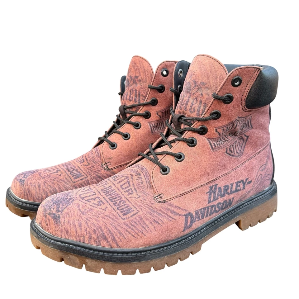 Botas con cordones Harley-Davidson personalizadas estilo Timberland sin talla plantilla de 30 cm Foto 1 de 4