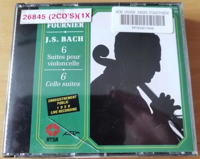 AUDIOPHILE FOURNIER BACH CELLO SUITES GENEVE 1959 LIVE 2CD ADDA 24KT GOLD 1990 - Image 1 of 3