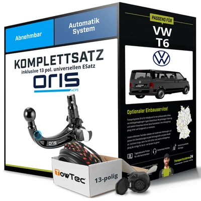Für VW T6 Kasten,Bus Anhängerkupplung abnehmbar +eSatz 13pol uni. 15-19 NEU - Bild 1 von 4