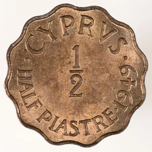 Chipre 1949 1/2 Piastre KM#29 UNC - Imagen 1 de 2