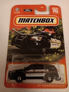 Matchbox 2023 #24 Black Ford Police Interceptor Utility MBX Roadtrip Series MOC - Picture 1 of 2
