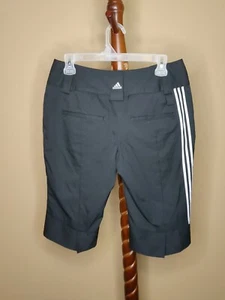 adidas women's 6 - 30"W x 13.5"I activewear bermuda shorts black color zip logo - Picture 1 of 7