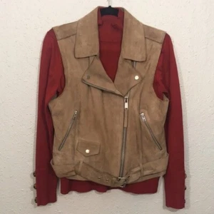 Reiss Moto Style Suede Taupe Vest size L - Picture 1 of 9