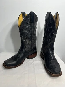 Rod Patrick Bootmakers Black Leather Cowboy Boots Size 7B Handmade Western - Picture 1 of 16