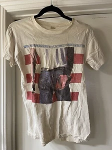 True Vintage Bruce Springsteen Born In The USA 84-85 Tour T-Shirt White Sz M - Picture 1 of 5