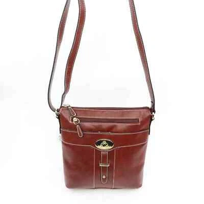 Bolso Bandolera Giani Bernini Mujer Bloqueo Giratorio Esmaltado Tabaco Teléfono Bolsillo OS NUEVO SIN ETIQUETAS Foto 1 de 4