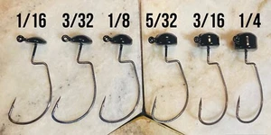 #1 EWG Weedless Ned Rig Jig Heads 1/16-1/4 oz 7 Colors 2 pk - Picture 1 of 8