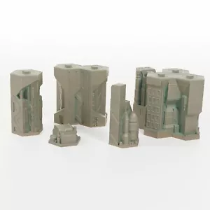 Sci fi City Terrain set 5 - Miniature Terrain Set epic 6mm/8mm battletech - Picture 1 of 1