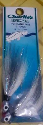 Plantillas de pesca pompano de agua salada Charlie's paquete de 2 sábalos nocturnos de 1/4 oz  Foto 1 de 3