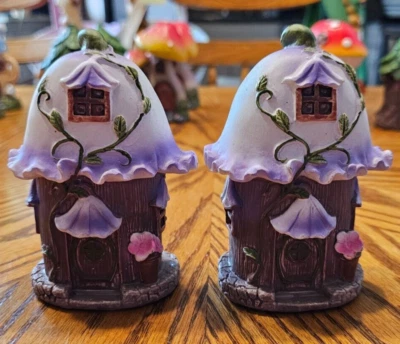 2 GNOMO HADAS JARDÍN SETAS CASA FLOR PÚRPURA CAPRICHOSO 4.5" ENVÍO GRATUITO Foto 1 de 4