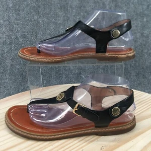 Tommy Hilfiger Sandals Womens 9.5 M Bennia Slingback Black Faux Leather Buckle - Picture 1 of 18