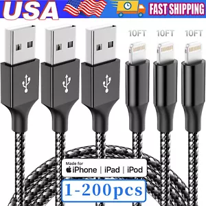 Fast Charger Cable Heavy Duty For iPhone 13 12 11 X XR 8 Charging Cord Wholesale - Picture 1 of 10