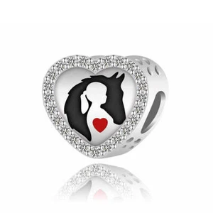 S925 Sterling Silver Horse Pony & Girl Best Friends Charm by YOUnique Designs - Bild 1 von 1
