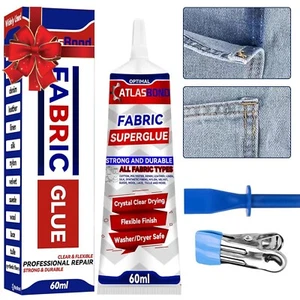 Fabric Glue, Strong Fabric Glue for Clothing and Patches Permanent Washable, ... - Picture 1 of 6