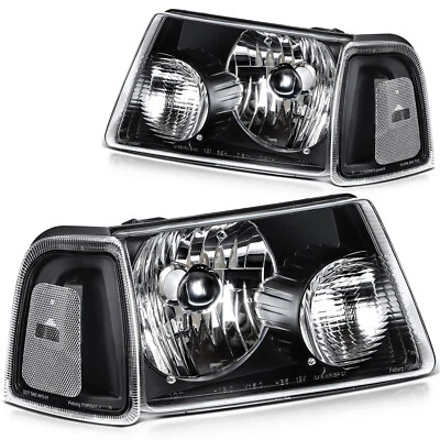 Conjunto de par de faros izquierda+derecha lentes transparentes negros para Ford Ranger 2001-2011 Foto 1 de 4