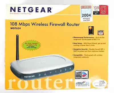 Netgear WiFi Firewall 108 Mbps 4-Port 10/100 Wireless 802.11b/g WGT624v2 - Image 1 of 4