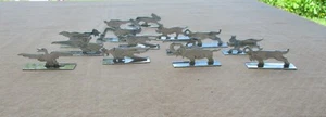 BENJAMIN RABIER FRENCH ART DECO SET OF 14 KNIFE RESTS STYLIZED CHROMED ANIMALS  - Picture 1 of 12