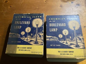 O GAUGE AMERICAN FLYER 749 SET OF 3 BOULEVARD STREET LAMP NEW WITH BOX TESTED OK - Picture 1 of 3
