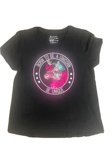 Member's Mark My Favorite Tee Black Unicorn Sequin 14/16 - Picture 1 of 1