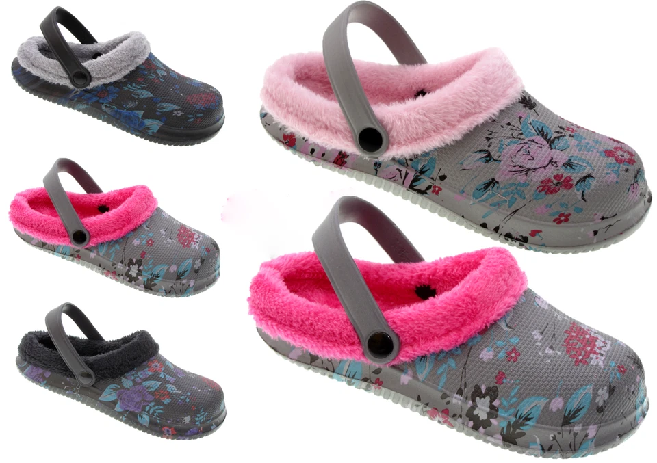 Damen Winter Clogs Warm Gefüttert Hausschuhe Gartenschuhe Gr. 36-42 - Bild 1 von 1