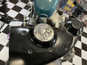 Wicked Indian Skull Hobo Nickel 2003+ Sportster Harley Davidson Timing Cover - Picture 1 of 8