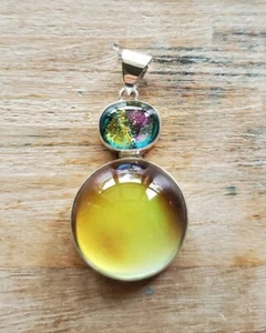 Dichroic Glass Color Changing Mirage Bead Necklace Pendant Sterling Silver 925 - Picture 1 of 5