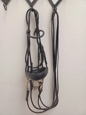 Brida Passier Weymouth, negra, talla B, cuero enrollado, se puede utilizar como bocadillo Foto 1 de 4