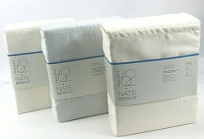 PROJECT 62 Nate Berkus TWIN Tri-Ease 500 count 3 pcs Sheet Set Silver Springs