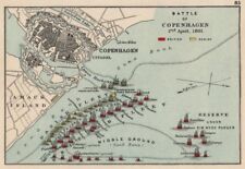 BATTLE OF COPENHAGEN. 2 April 1801. War of the Second Coalition. SMALL 1907 map