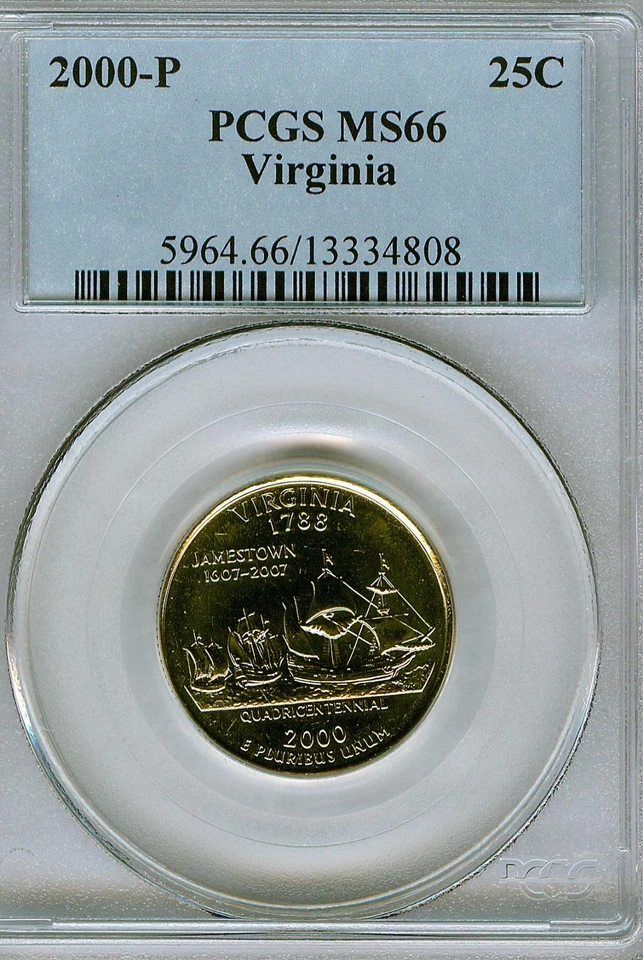 2000-P Virginia State Quarter PCGS MS66   #4808 - Image 1 of 1