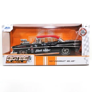 Jada Toys Big Time Muscle 1:24 1957 Chevy Bel Air Die-Cast Auto (schwarz/rot) - Bild 1 von 9