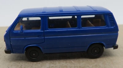 Micro Herpa HO 1/87 VW Mini Bus Blu Senza Scatola - Immagine 1 di 4