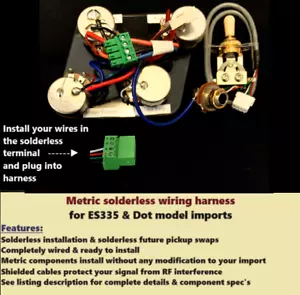 Cablaggio metrico ES-335 e punti senza saldatura + interruttore oro + bordo jack oro - Foto 1 di 1