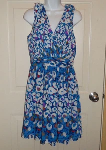 Matthew Williamson for Macy's Kleid blau, weiß, lila abstrakt Geo Größe 8 - Bild 1 von 6