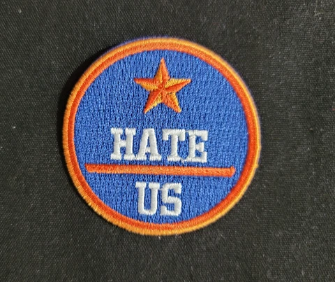 Hate Us Patch Baseball Jersey or Jacket Patch Houston Astros - Easy Iron On Cover