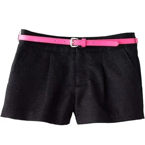 Candie's Big Girls Black Shimmer Pleated Shorts with Belt - size 12 - NEW - Picture 1 of 2