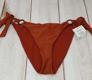 ASOS Bikini Bottom Size 14 Swimsuit Ribbed Burnt Orange - Picture 1 of 6