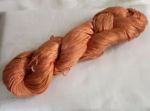 Silk Yarn Burnt Orange 1 Hank 1.6 oz for Knitting or Crochet - Picture 1 of 2