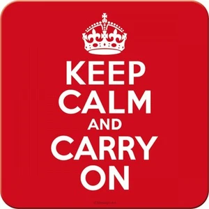 Nostalgic Art Metalluntersetzer Keep Calm And Carry On 9 x 9 Kork Unterseite * - Picture 1 of 3