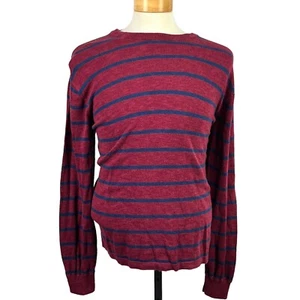 CHAPS Men's Red Blue Striped Long Sleeve Crew Neck Sweater Size Extra Large - Picture 1 of 24
