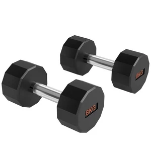 SPORTNOW Dumbbells Weights Set with 12-Sided Shape and Non-Slip Grip, 2 x 8kg - Picture 1 of 12