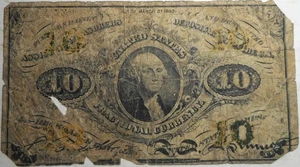 1863 10 Cent Fractional Currency, George Washington, Estate Sale, FREE SHIP - Picture 1 of 2