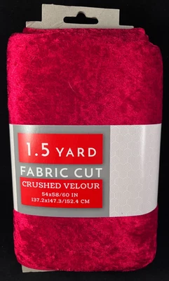 David Textiles - Crushed Velour - Red - Fabric Cut - 1.5 Yard/137.2" x 147.3" - Image 1 of 4